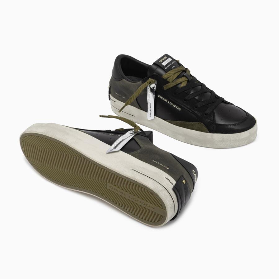 CRIME LONDON SNEAKERS SK8 DELUXE DOWN TOWN GREEN BLACK 4