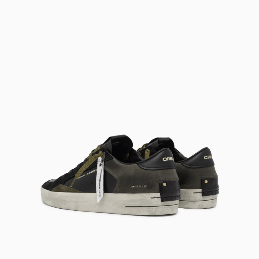 CRIME LONDON SNEAKERS SK8 DELUXE DOWN TOWN GREEN BLACK 3