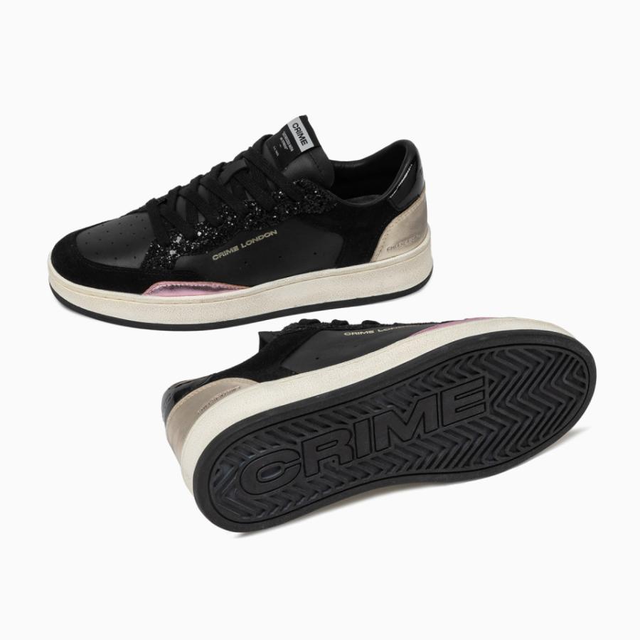 CRIME LONDON SNEAKERS CHELSEA BACK TO BLACK NERO 4