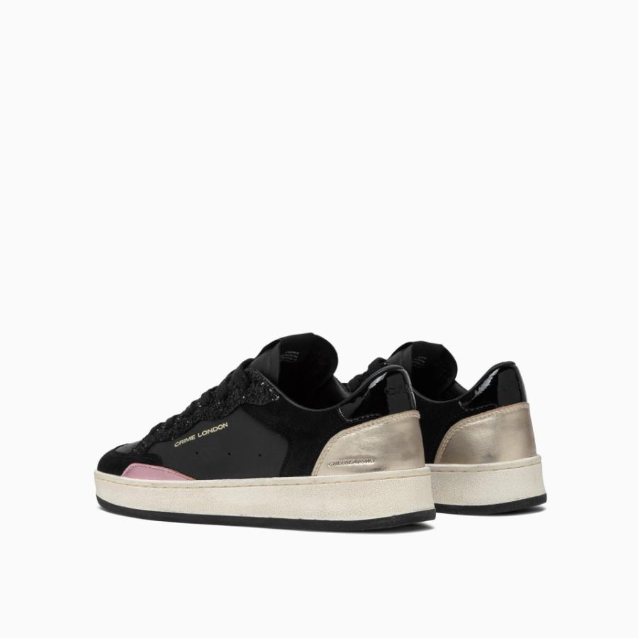 CRIME LONDON SNEAKERS CHELSEA BACK TO BLACK NERO 3