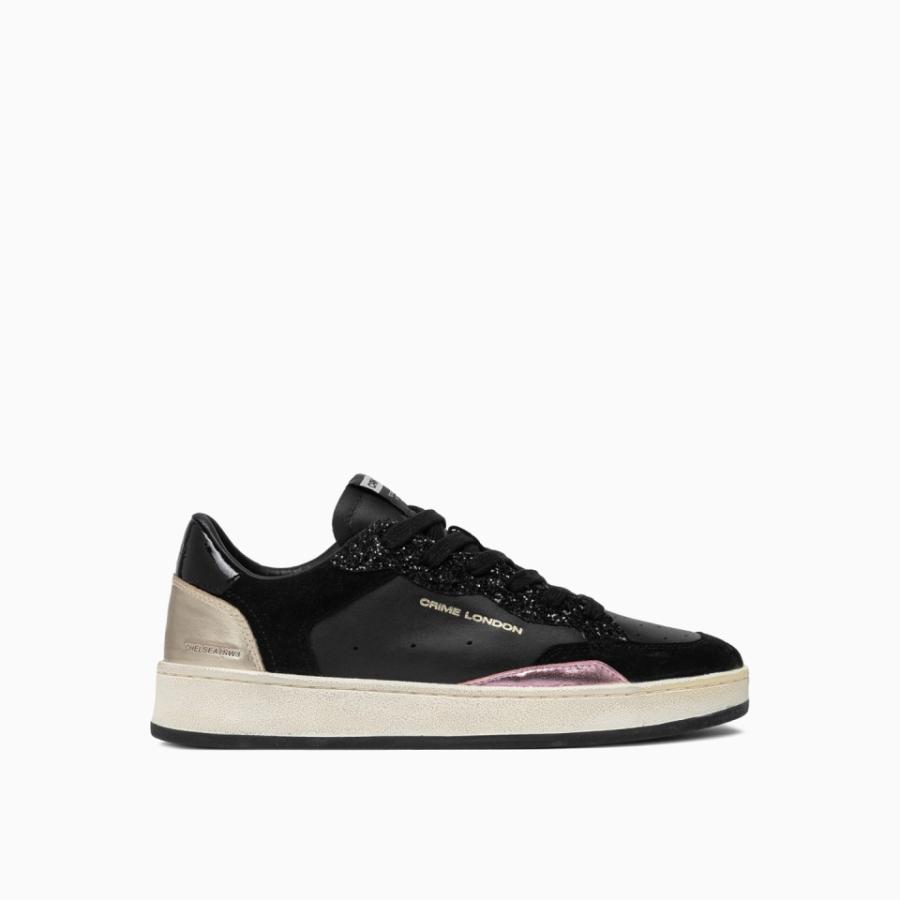 CRIME LONDON SNEAKERS CHELSEA BACK TO BLACK NERO 1