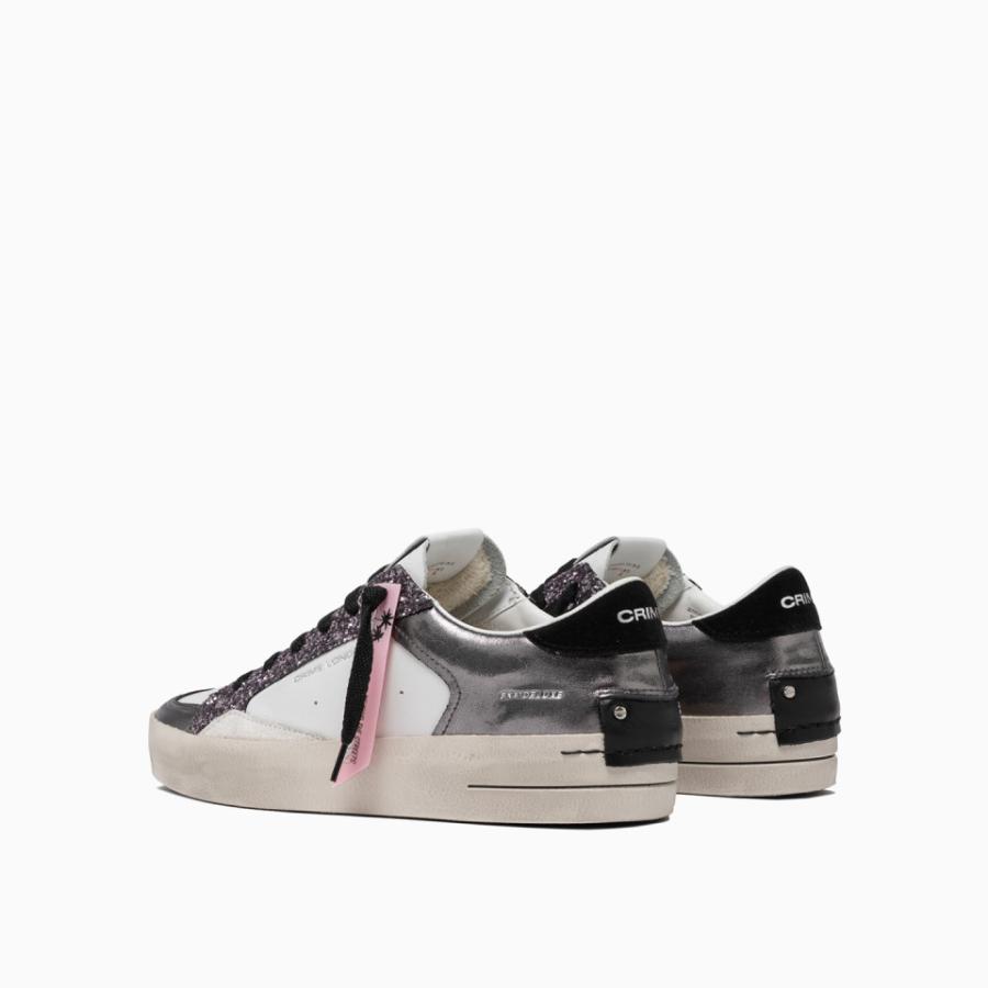 CRIME LONDON SNEAKERS SK8 DELUXE TO THE MOON  GRIGIO 3