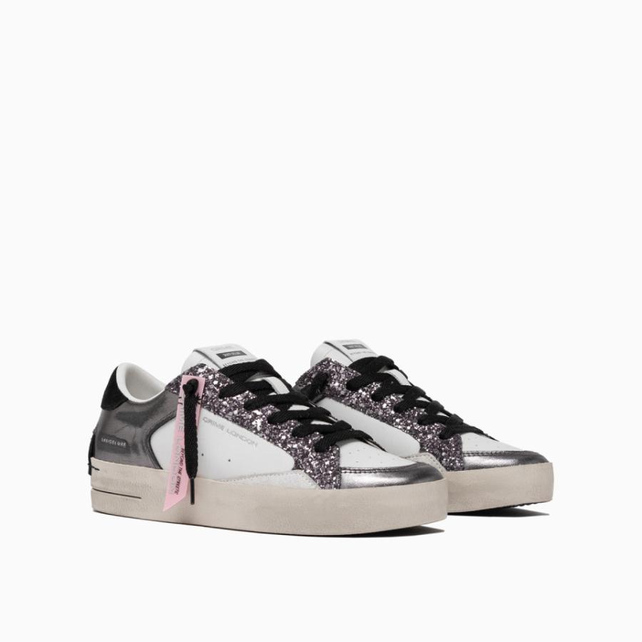 CRIME LONDON SNEAKERS SK8 DELUXE TO THE MOON  GRIGIO 2