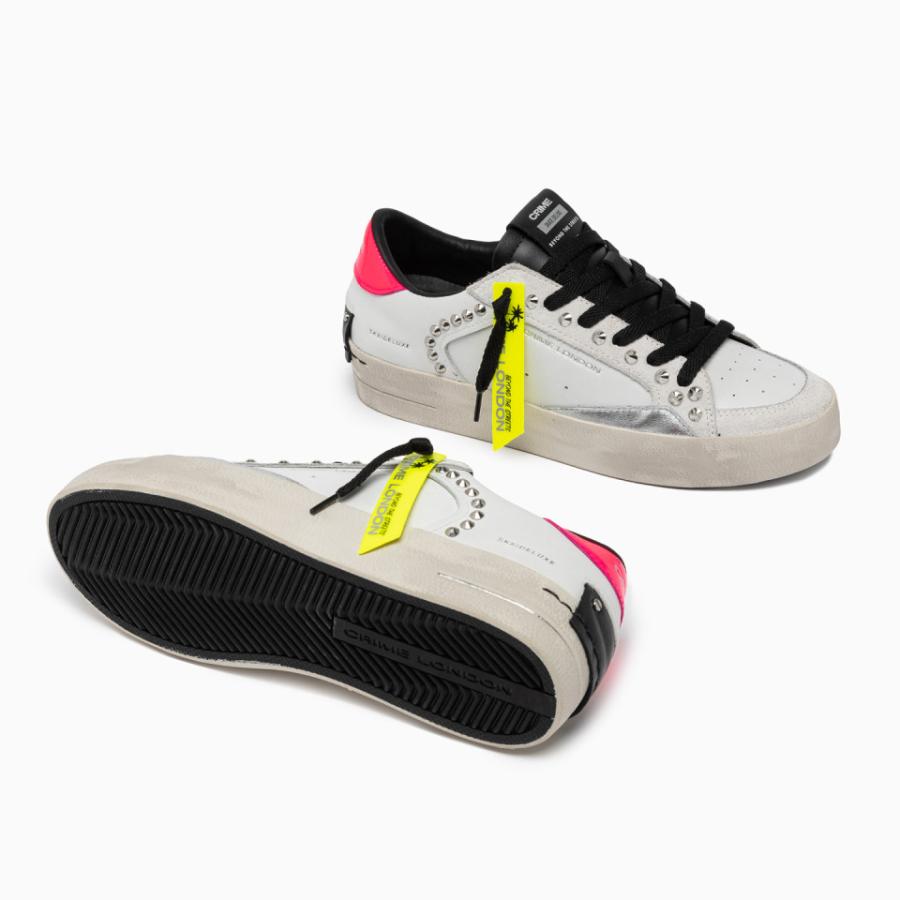 CRIME LONDON SK8 DELUXE LETAL PINK BIANCO 4