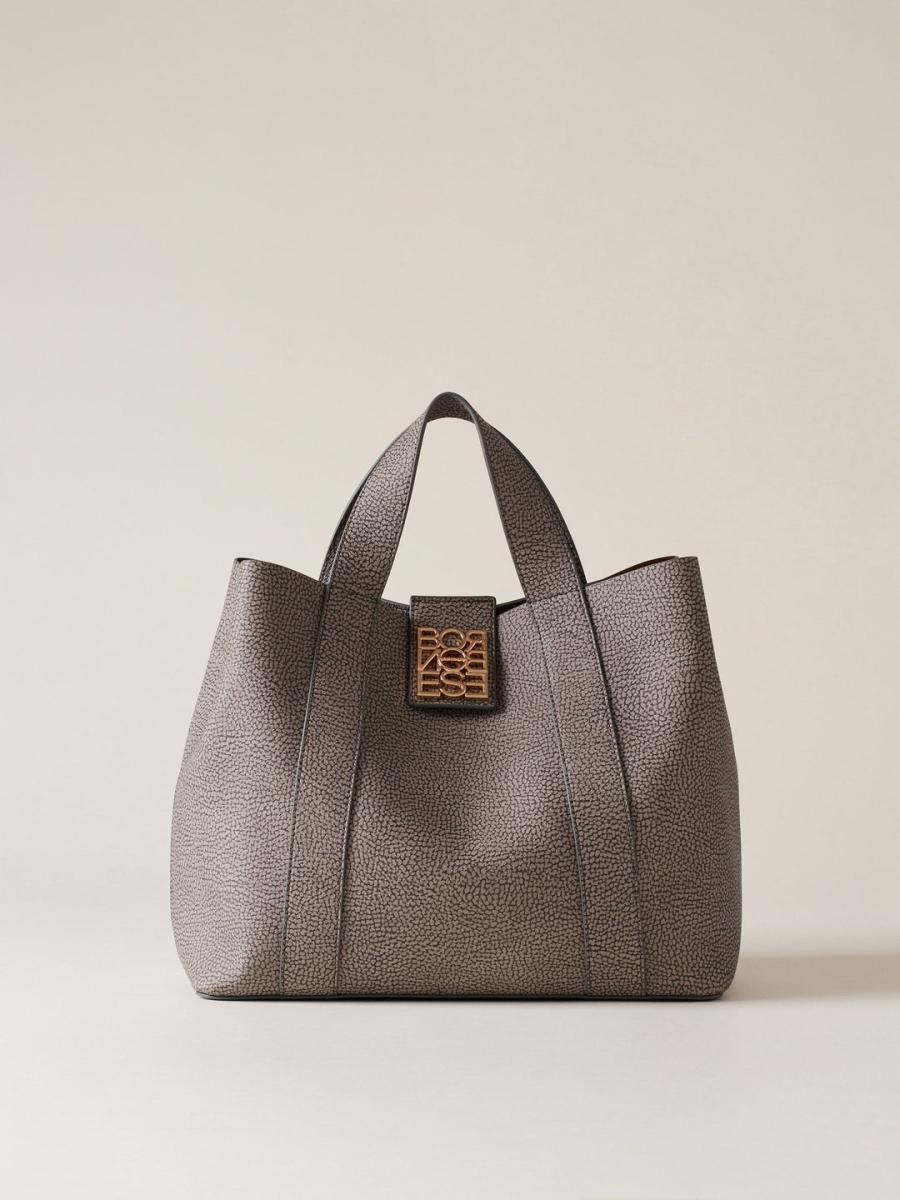 BORSA BORBONESE SHOPPING M. CLAY GREY 1