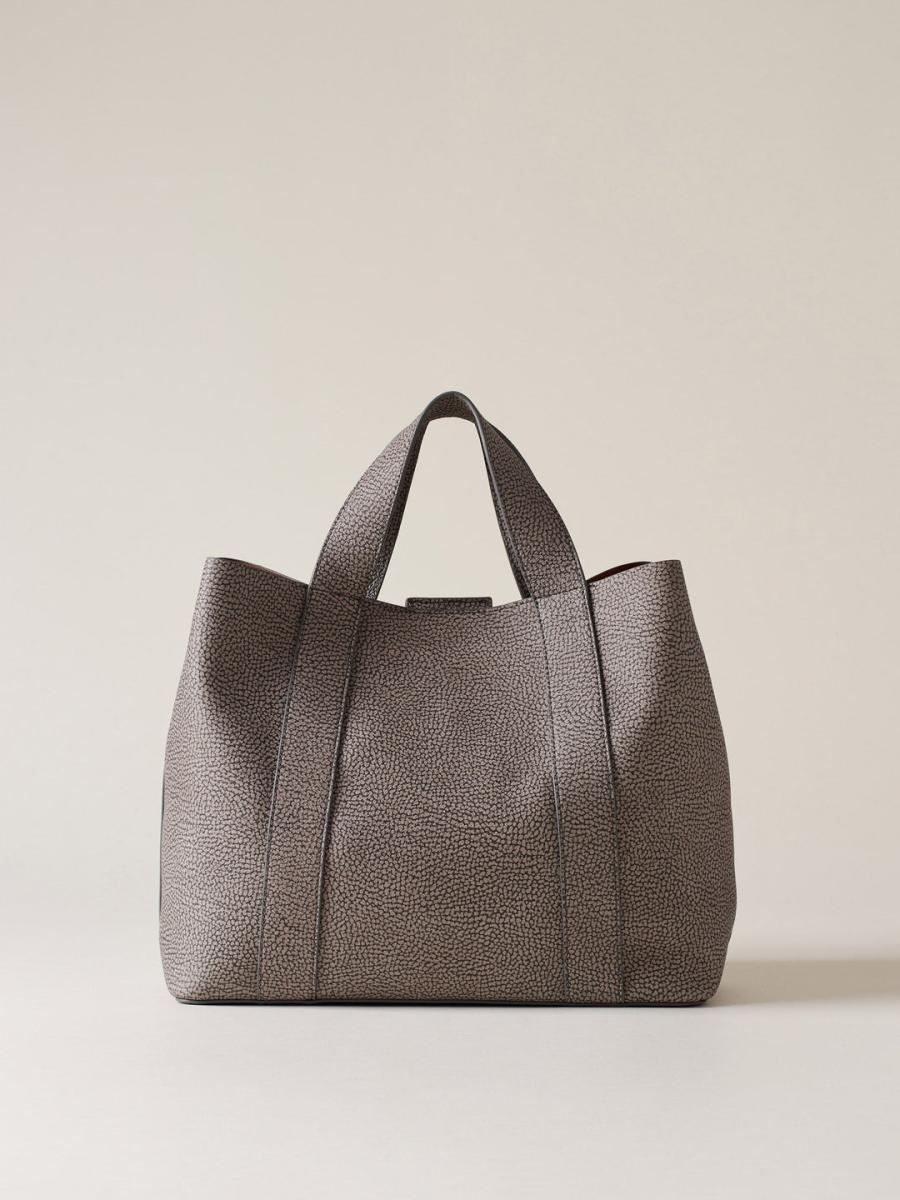 BORSA BORBONESE SHOPPING M. CLAY GREY 4