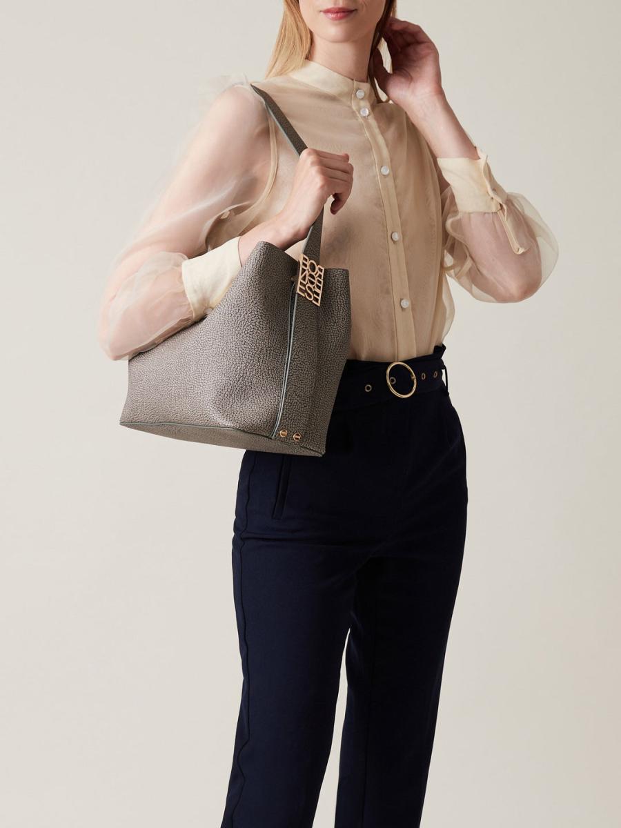 BORSA BORBONESE SECCHIELLO S. CLAY GREY 4