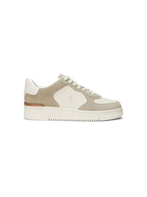 RALPH LAUREN POLO SPORT SNEAKERS MASTERS CRT LOW TOP LACE MILKSHAKE/ECRU BIANCO/ECRU