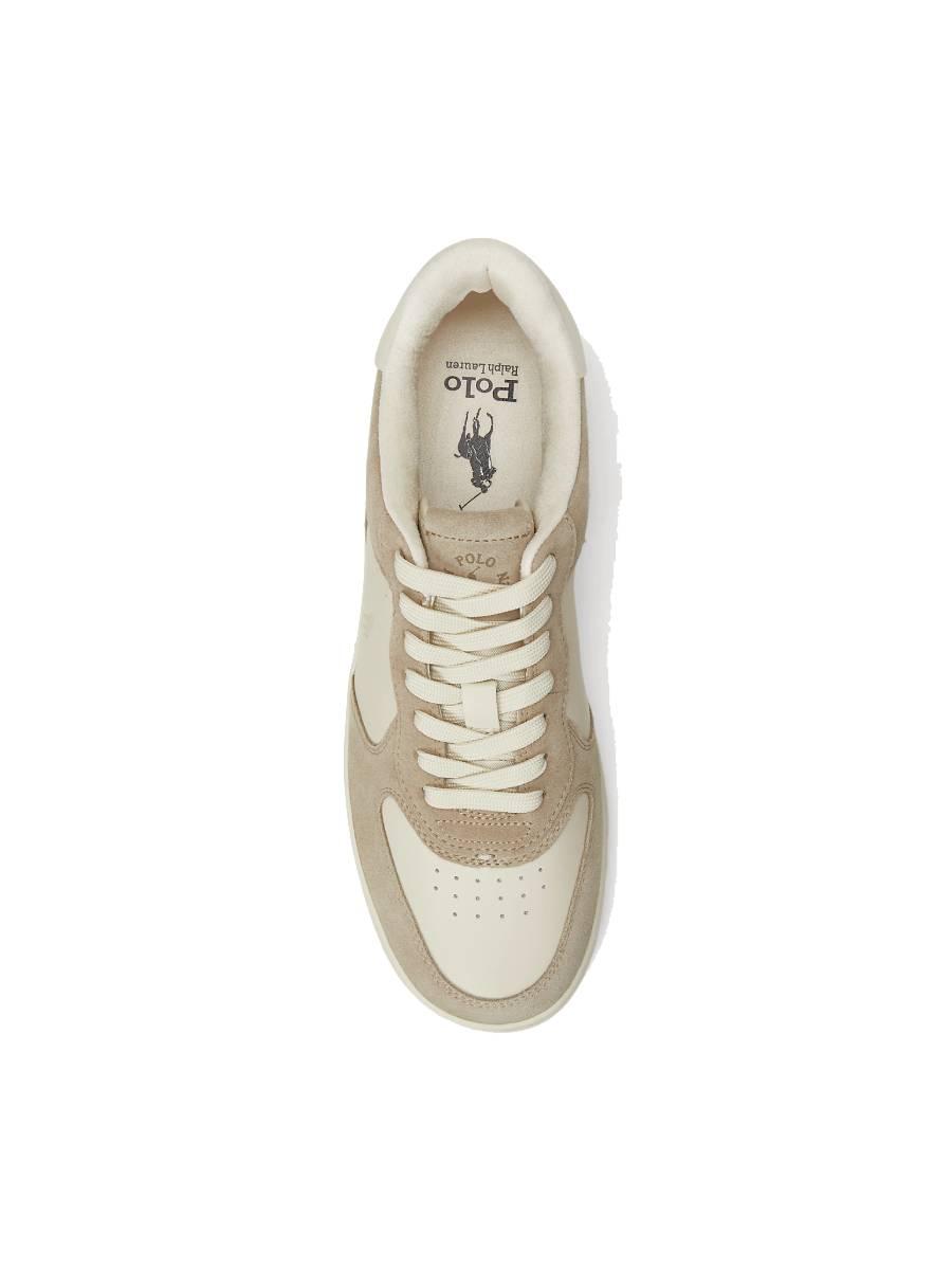 RALPH LAUREN POLO SPORT SNEAKERS MASTERS CRT LOW TOP LACE MILKSHAKE/ECRU BIANCO/ECRU 3