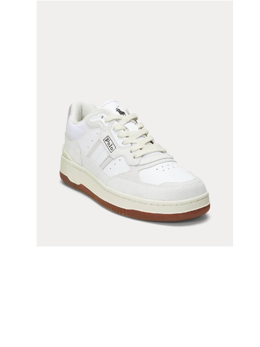 RALPH LAUREN POLO SPORT SNEAKERS MASTERS SPRT LOW TOP LACE BIANCO/DARK BROWN BIANCO/BEIGE 2