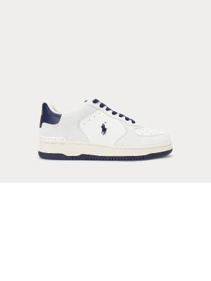 RALPH LAUREN POLO SPORT SNEAKERS MASTERS CRT LOW TOP LACE DECKWASH WHITE/NAVY BIANCO/BLU