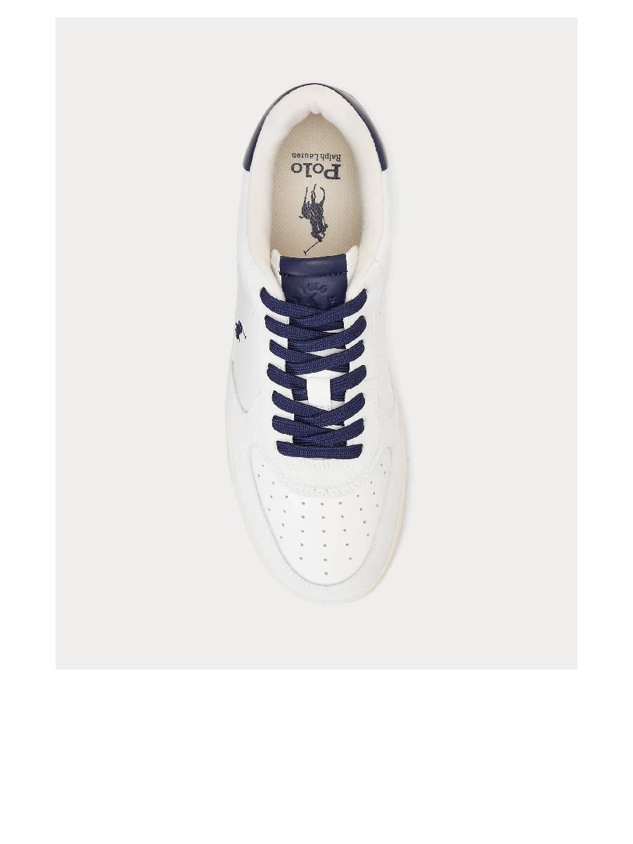 RALPH LAUREN POLO SPORT SNEAKERS MASTERS CRT LOW TOP LACE DECKWASH WHITE/NAVY BIANCO/BLU 3