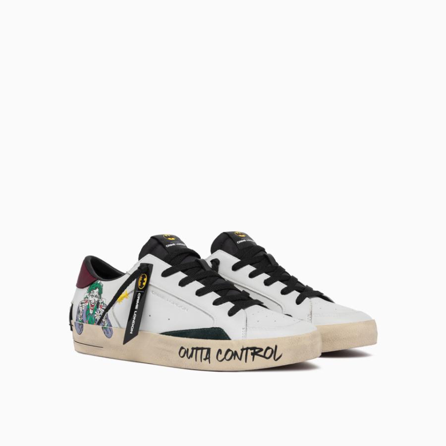 CRIME LONDON SNEAKERS SK8 DELUXE JOKER BIANCO 2