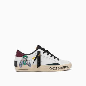 CRIME LONDON SNEAKERS SK8 DELUXE JOKER BIANCO