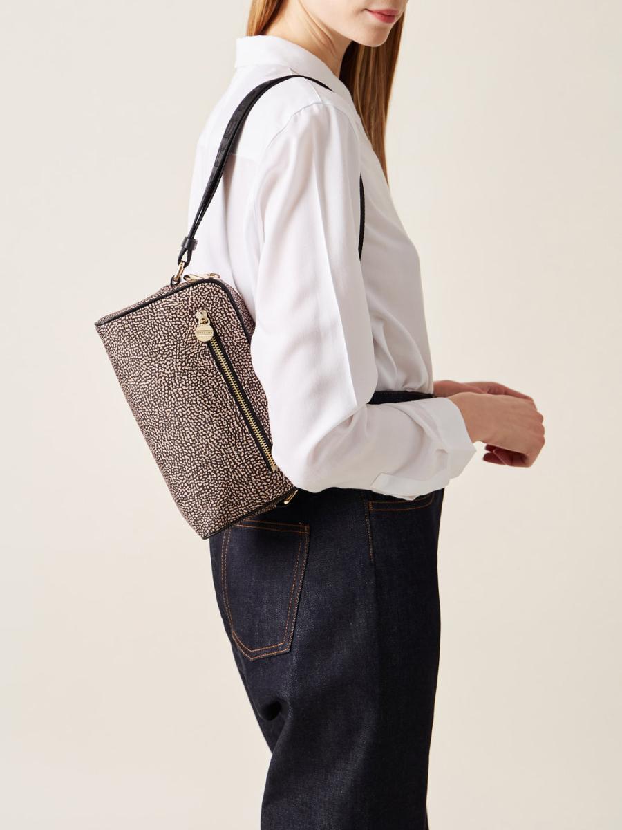 BORBONESE BORSA CAMERA CASE S OP NATURALE NERO 6