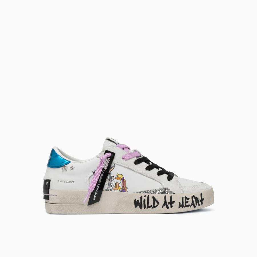 CRIME LONDON SNEAKERS SK8 DELUXE LOONEY TUNES LOLA  BUGS BUNNY BIANCO 1