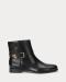 RALPH LAUREN STIVALETTI BROOKE IN PELLE BRUNITA BLACK NERO