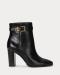 RALPH LAUREN STIVALETTI BAILEY IN PELLE BRUNITA BLACK NERO