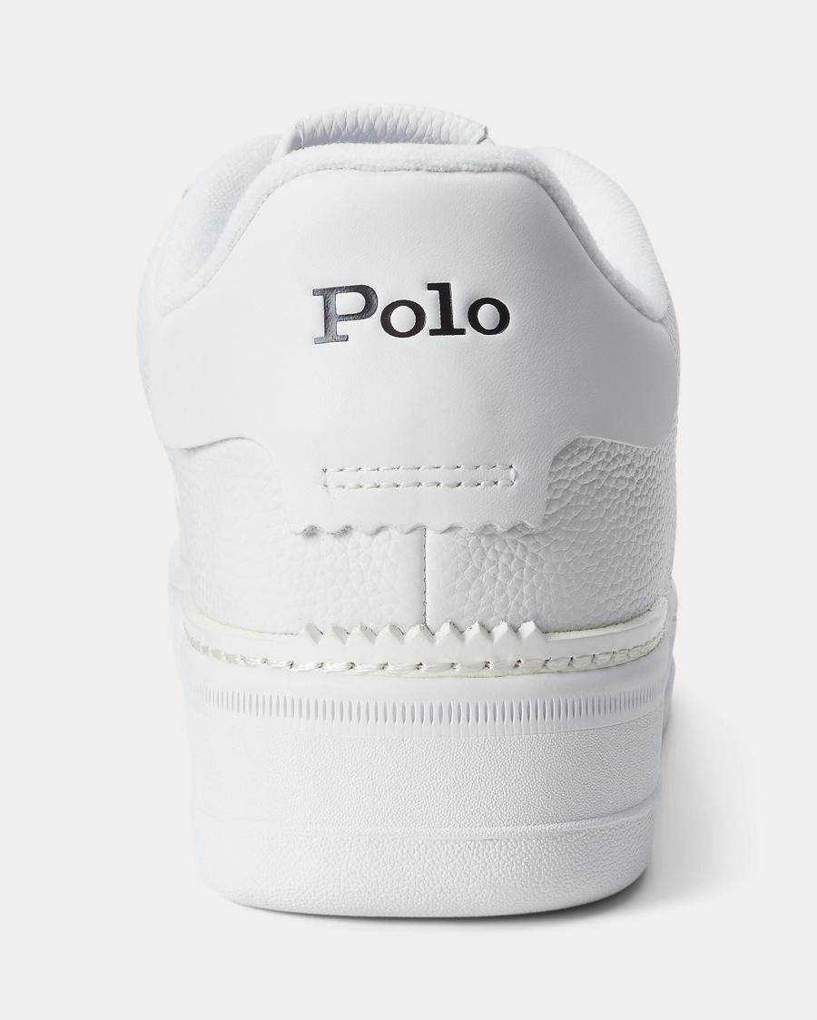 RALPH LAUREN POLO SPORT SNEAKERS MASTERS CRT LOW TOP LACE WHITE/WHITE BIANCO 5