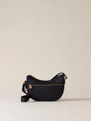 BORBONESE  LUNA BAG MINI OP NATURALE/NERO BLACK