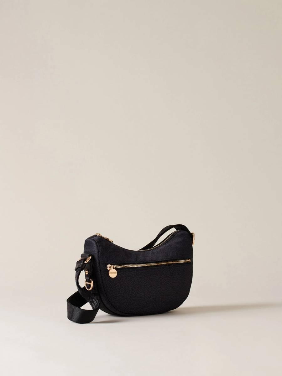 BORBONESE  LUNA BAG MINI OP NATURALE/NERO BLACK 2