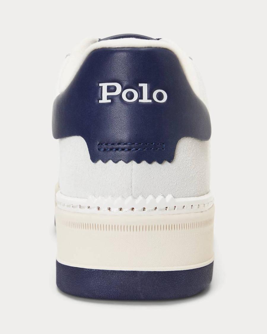 RALPH LAUREN POLO SPORT SNEAKERS MASTERS CRT LOW TOP LACE DECKWASH WHITE/NAVY BIANCO/BLU 3