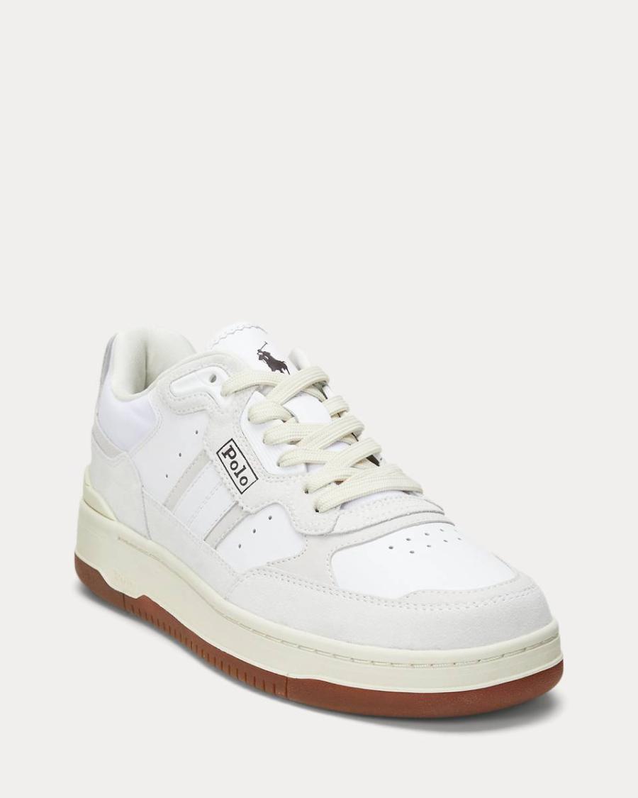 RALPH LAUREN POLO SPORT SNEAKERS MASTERS SPRT LOW TOP LACE BIANCO/DARK BROWN BIANCO/BEIGE 2