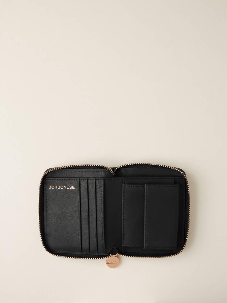 BORBONESE P.FOGLIO MEDIUM ZIP AROUND OP NATURALE NERO  OP NATURALE NERO 3