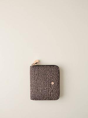 BORBONESE P.FOGLIO MEDIUM ZIP AROUND OP NATURALE NERO  OP NATURALE NERO