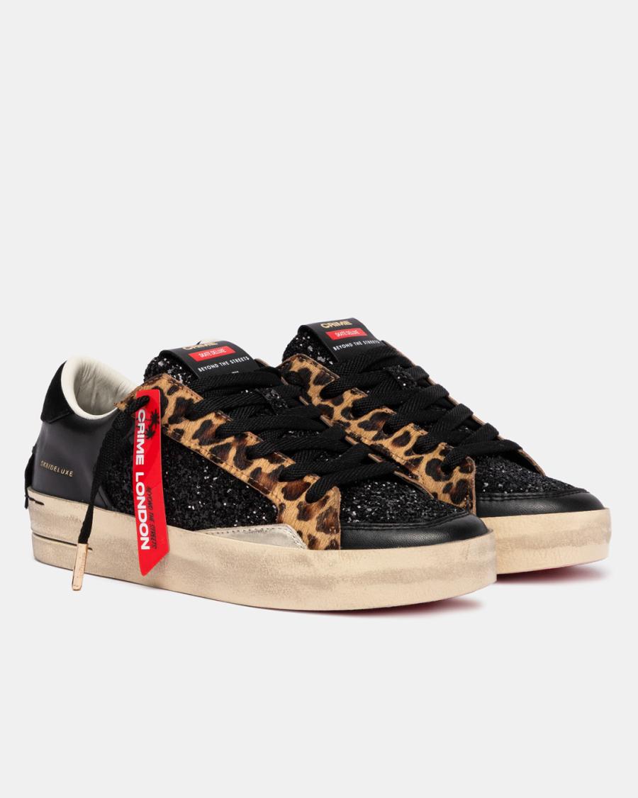 CRIME LONDON SNEAKERS SK8 DELUXE BLACK CHEETAH BLACK CRIME LONDON SNEAKERS SK8 DELUXE BLACK CHEETAH BLACK 2