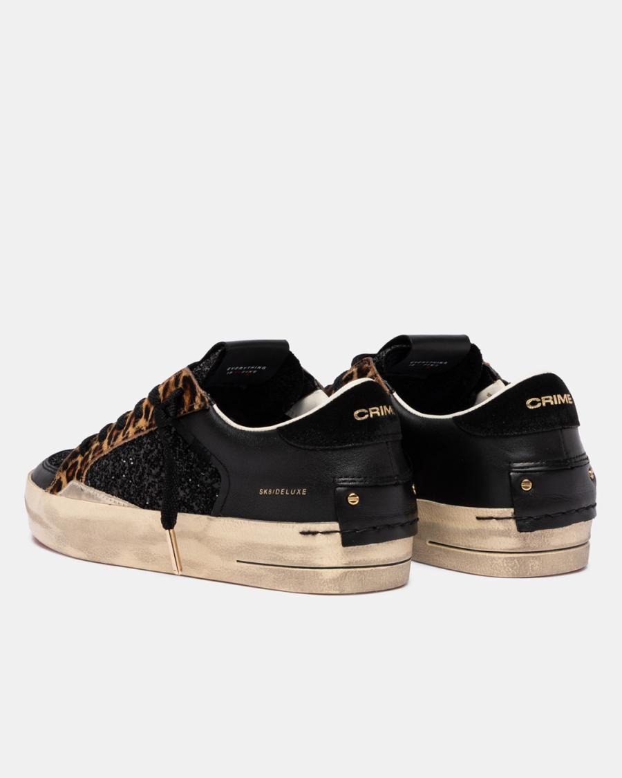 CRIME LONDON SNEAKERS SK8 DELUXE BLACK CHEETAH BLACK CRIME LONDON SNEAKERS SK8 DELUXE BLACK CHEETAH BLACK 3