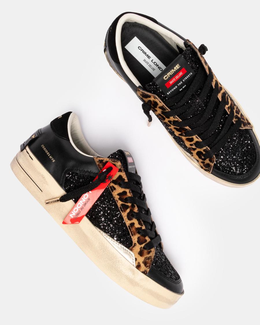CRIME LONDON SNEAKERS SK8 DELUXE BLACK CHEETAH BLACK CRIME LONDON SNEAKERS SK8 DELUXE BLACK CHEETAH BLACK 5