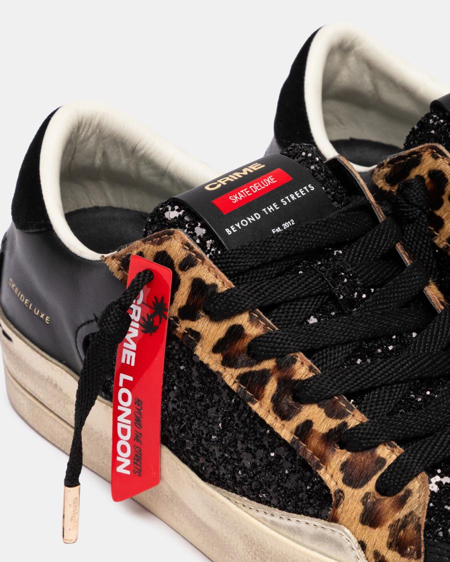CRIME LONDON SNEAKERS SK8 DELUXE BLACK CHEETAH BLACK CRIME LONDON SNEAKERS SK8 DELUXE BLACK CHEETAH BLACK 6