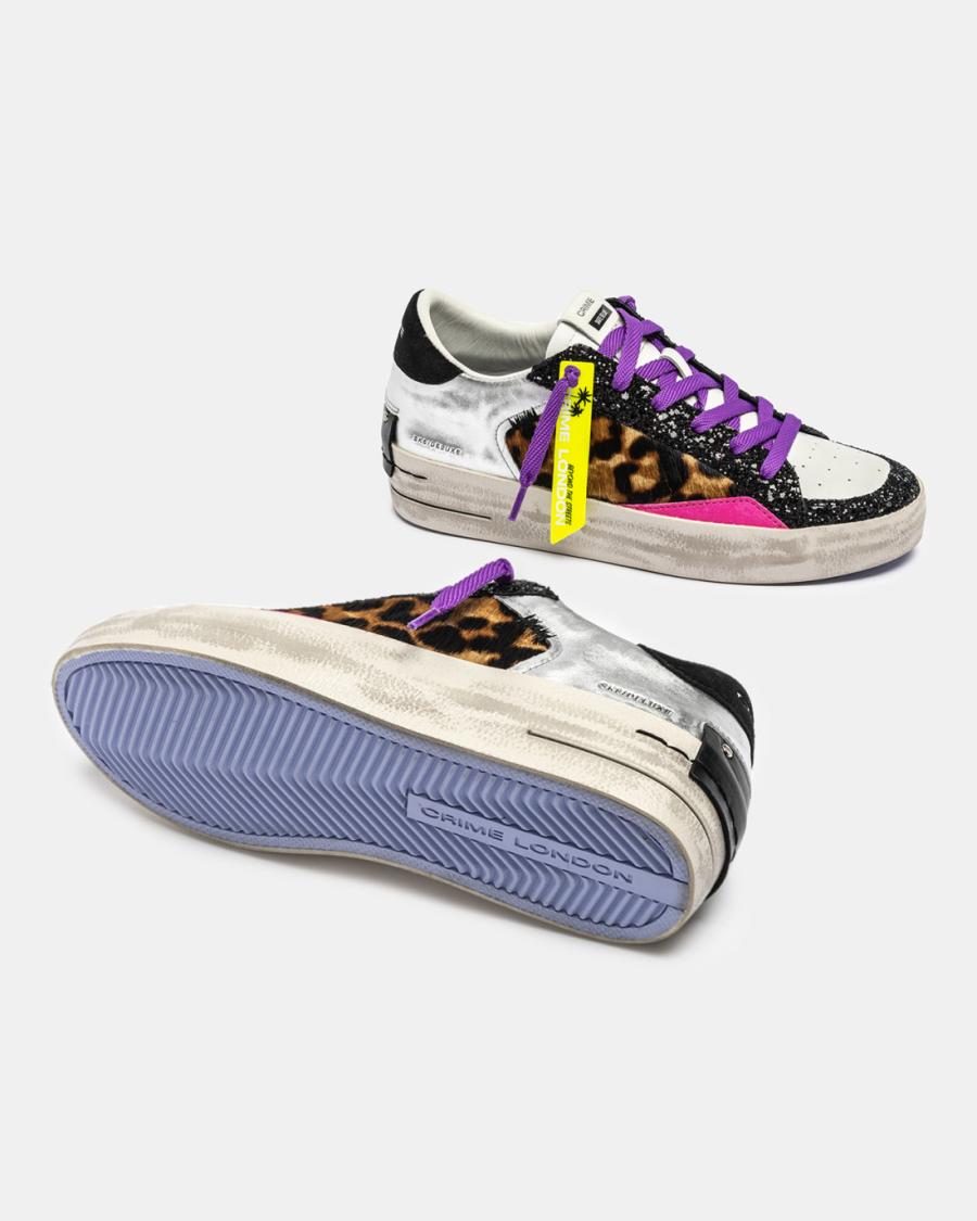 CRIME LONDON SNEAKERS SK8 DELUXE WEDGE CHEETAH GLOSS SILVER CRIME LONDON SNEAKERS SK8 DELUXE WEDGE CHEETAH GLOSS SILVER 4