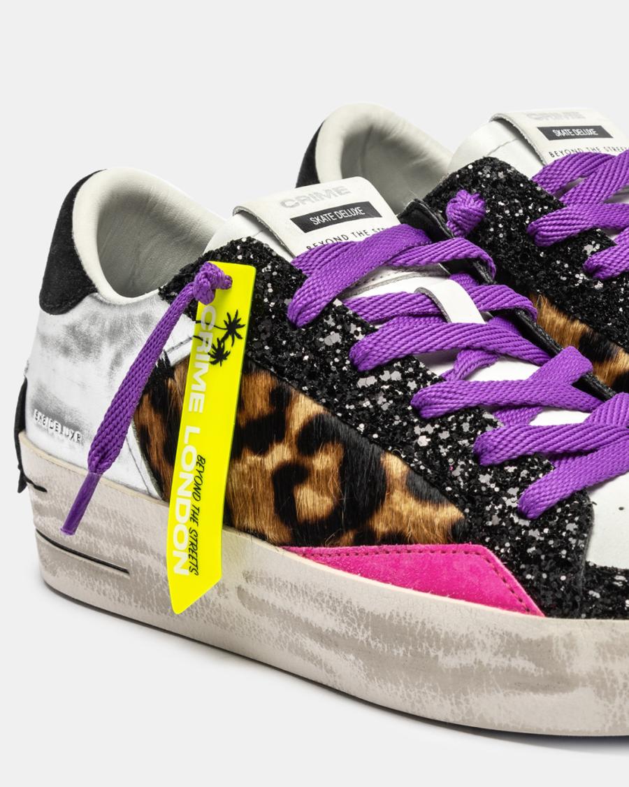 CRIME LONDON SNEAKERS SK8 DELUXE WEDGE CHEETAH GLOSS SILVER CRIME LONDON SNEAKERS SK8 DELUXE WEDGE CHEETAH GLOSS SILVER 6