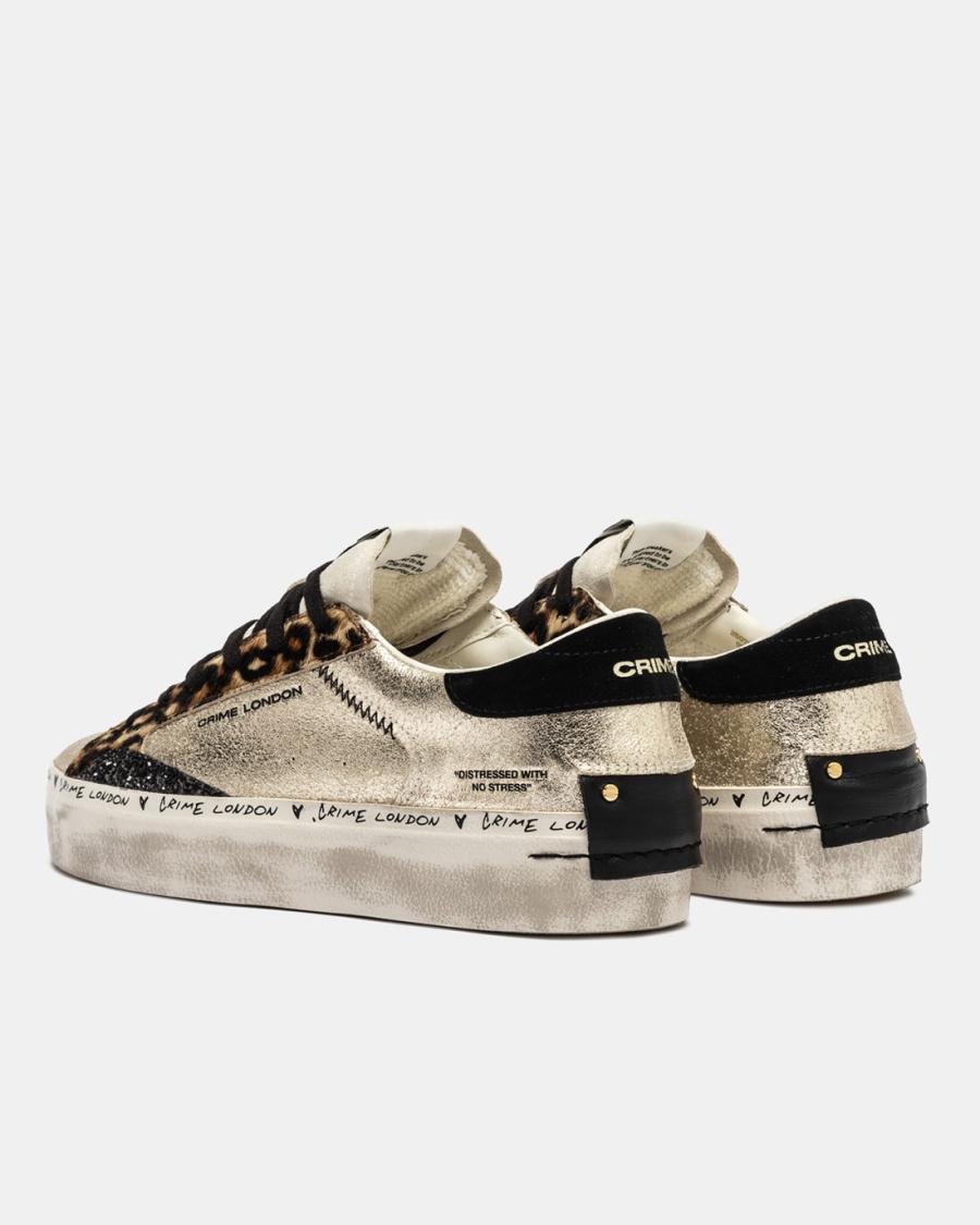 CRIME LONDON SNEAKERS DISTRESSED PLATFORM SWEET LIKE HONEY ORO CRIME LONDON SNEAKERS DISTRESSED PLATFORM SWEET LIKE HONEY ORO 3