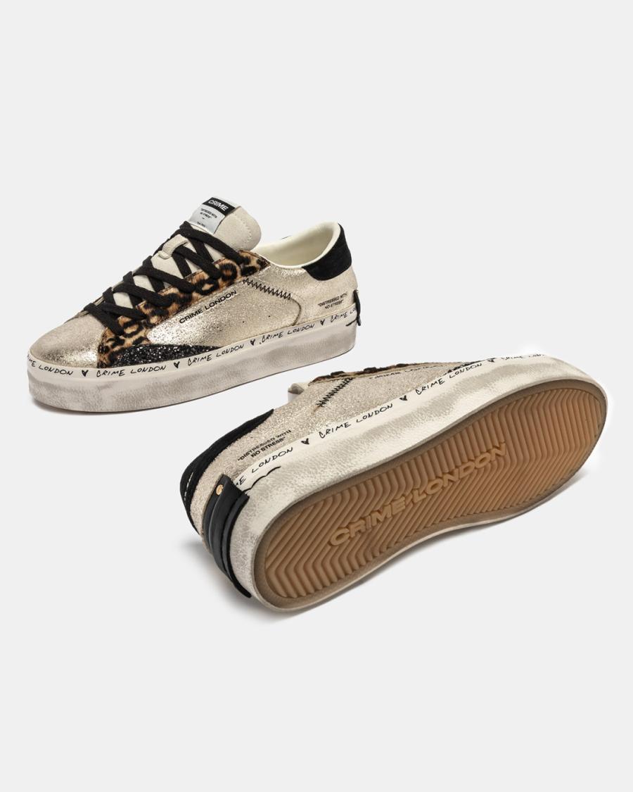 CRIME LONDON SNEAKERS DISTRESSED PLATFORM SWEET LIKE HONEY ORO CRIME LONDON SNEAKERS DISTRESSED PLATFORM SWEET LIKE HONEY ORO 4