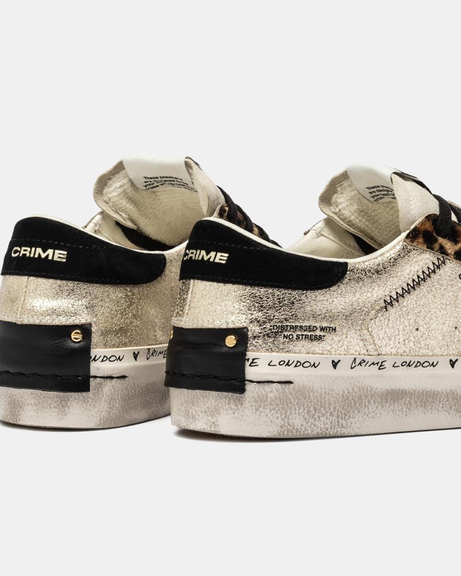 CRIME LONDON SNEAKERS DISTRESSED PLATFORM SWEET LIKE HONEY ORO CRIME LONDON SNEAKERS DISTRESSED PLATFORM SWEET LIKE HONEY ORO 6
