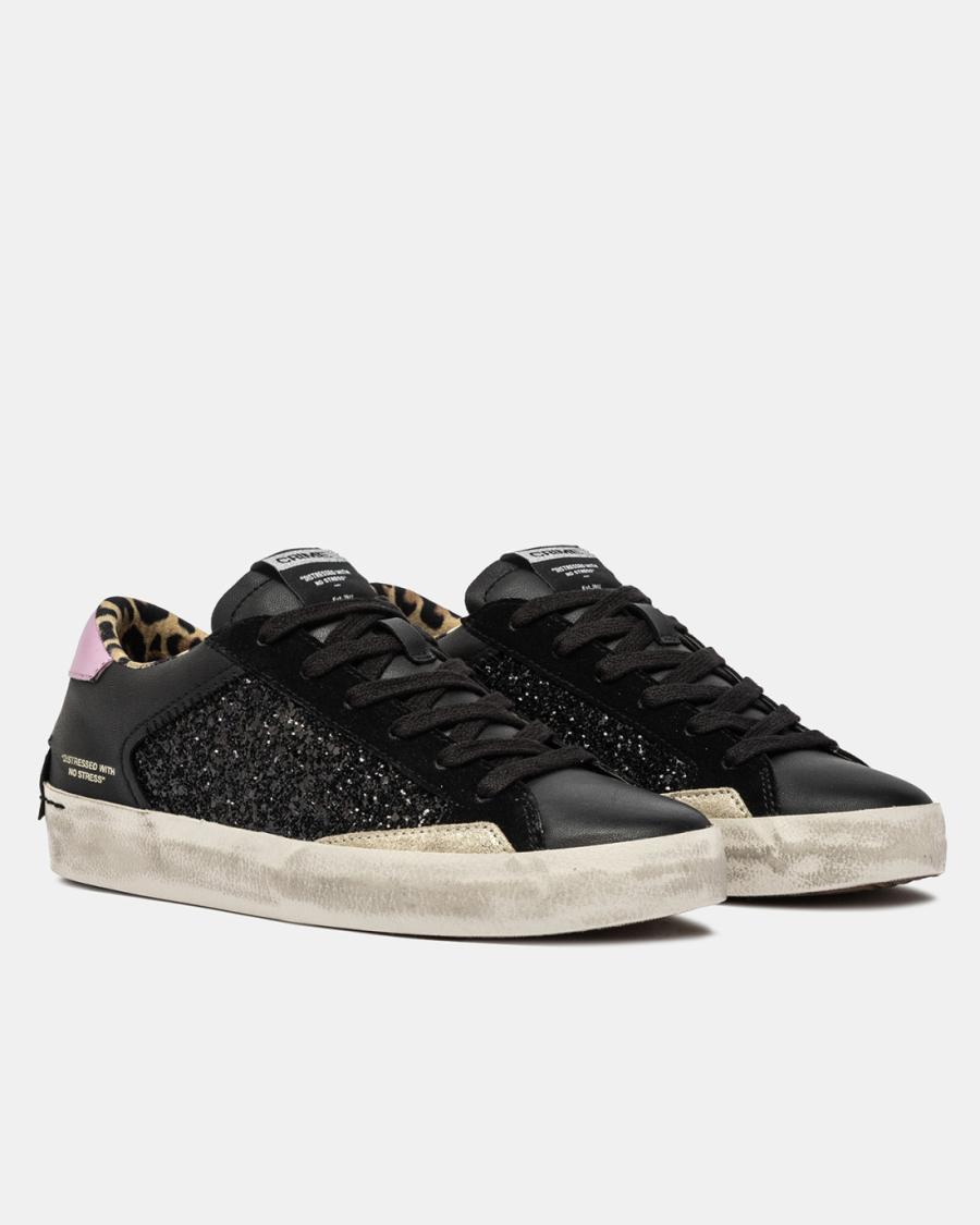 CRIME LONDON SNEAKERS DISTRESSED BLACK SPARK BLACK 2