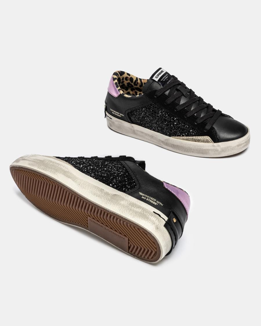CRIME LONDON SNEAKERS DISTRESSED BLACK SPARK BLACK 4