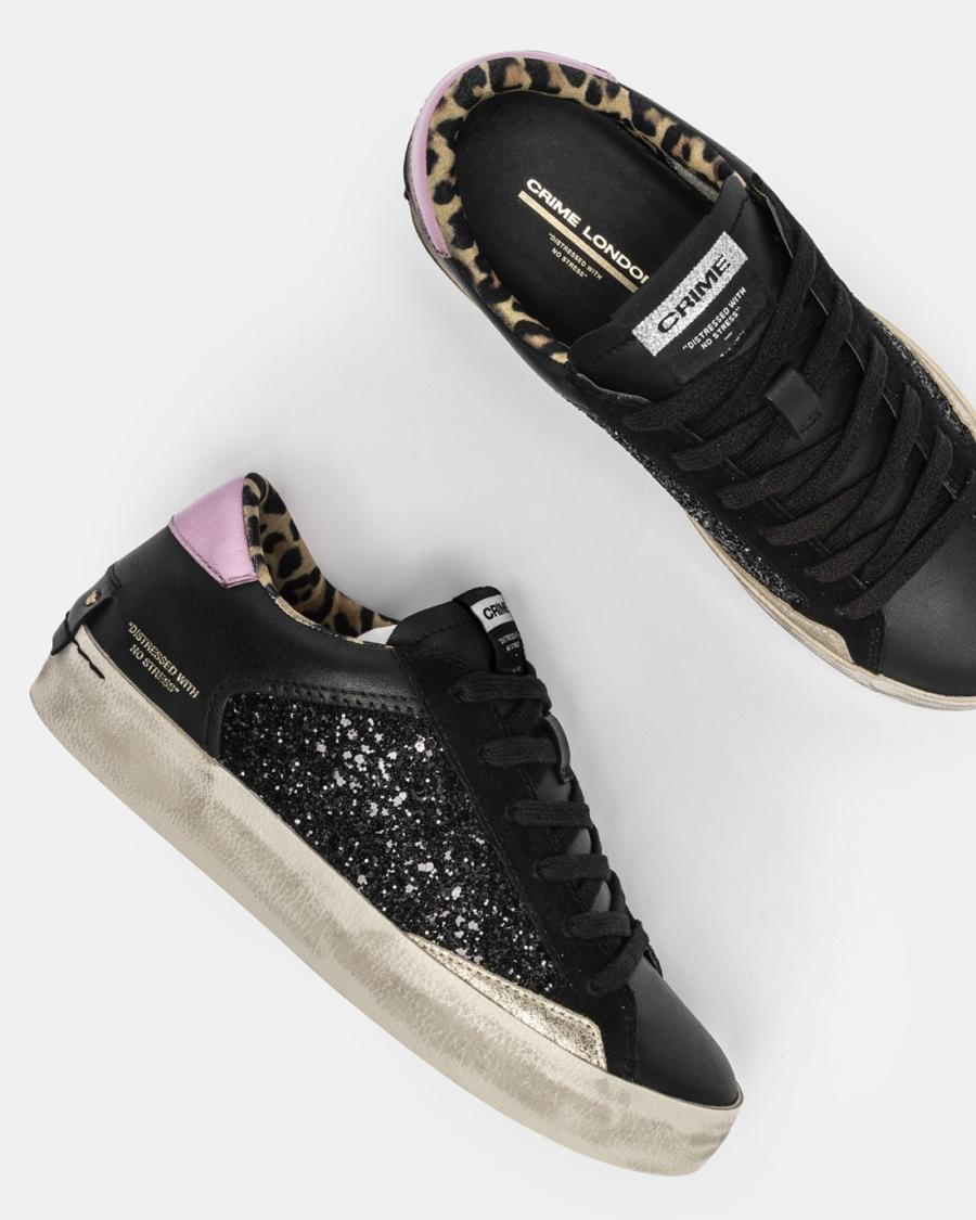 CRIME LONDON SNEAKERS DISTRESSED BLACK SPARK BLACK 5