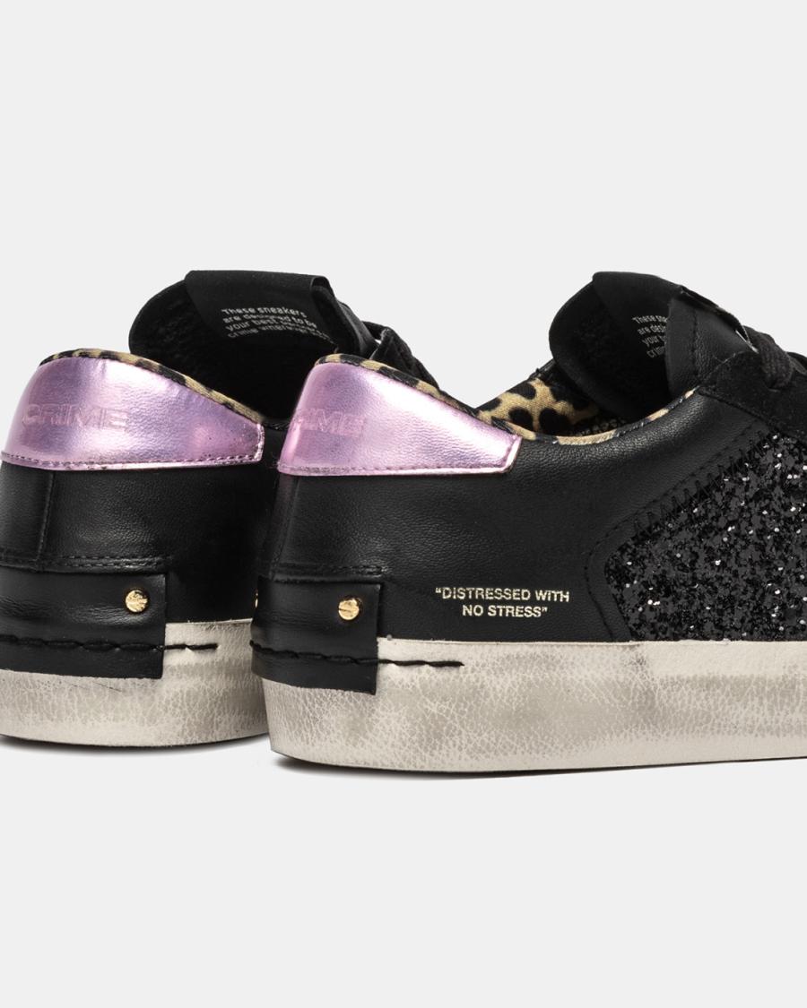 CRIME LONDON SNEAKERS DISTRESSED BLACK SPARK BLACK 6