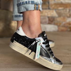 CRIME LONDON SNEAKERS SK8 DELUXE NERO/SILVER BLACK/SILVER