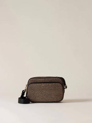 BORBONESE BORSA CAMERA CASE S. OP NATURALE/NERO OP NATURALE NERO