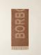 BORBONESE SCIARPA LOGO 42X200  MARRONE/BEIGE 