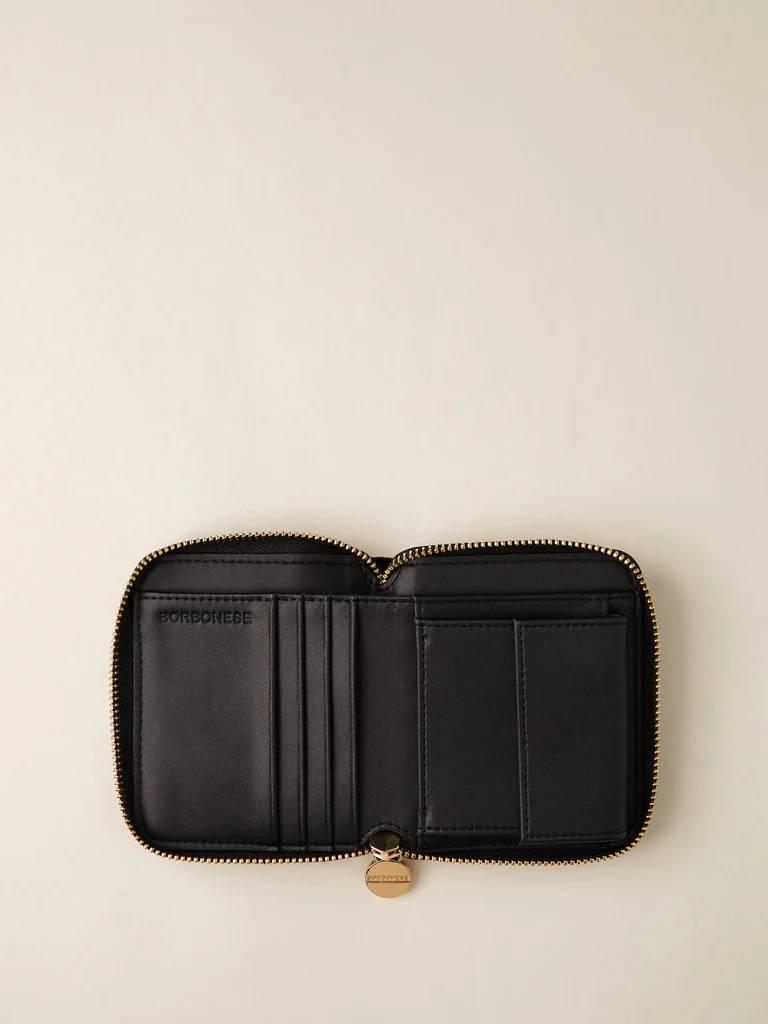 BORBONESE P.FOGLIO SMALL ZIP AROUND OP NATURALE/NERO  OP NATURALE/NERO  3