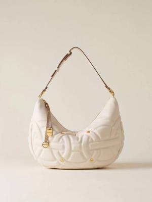BORBONESE BORSA HOBO M. ALABASTRO/MUSHROOM  ALABASTER/MUSHROOM 