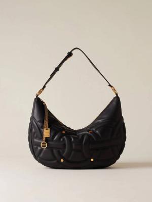 BORBONESE BORSA HOBO M. NERO/OP NATURALE  NERO/OP NATURALE