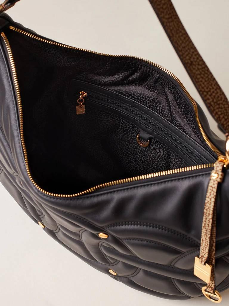 BORBONESE BORSA HOBO M. NERO/OP NATURALE  NERO/OP NATURALE 4