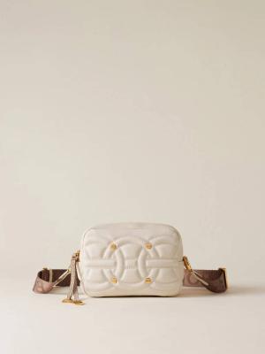 BORBONESE BORSA CAMERA CASE S. ALABASTRO/MUSHROOM  ALABASTER/MUSHROOM 